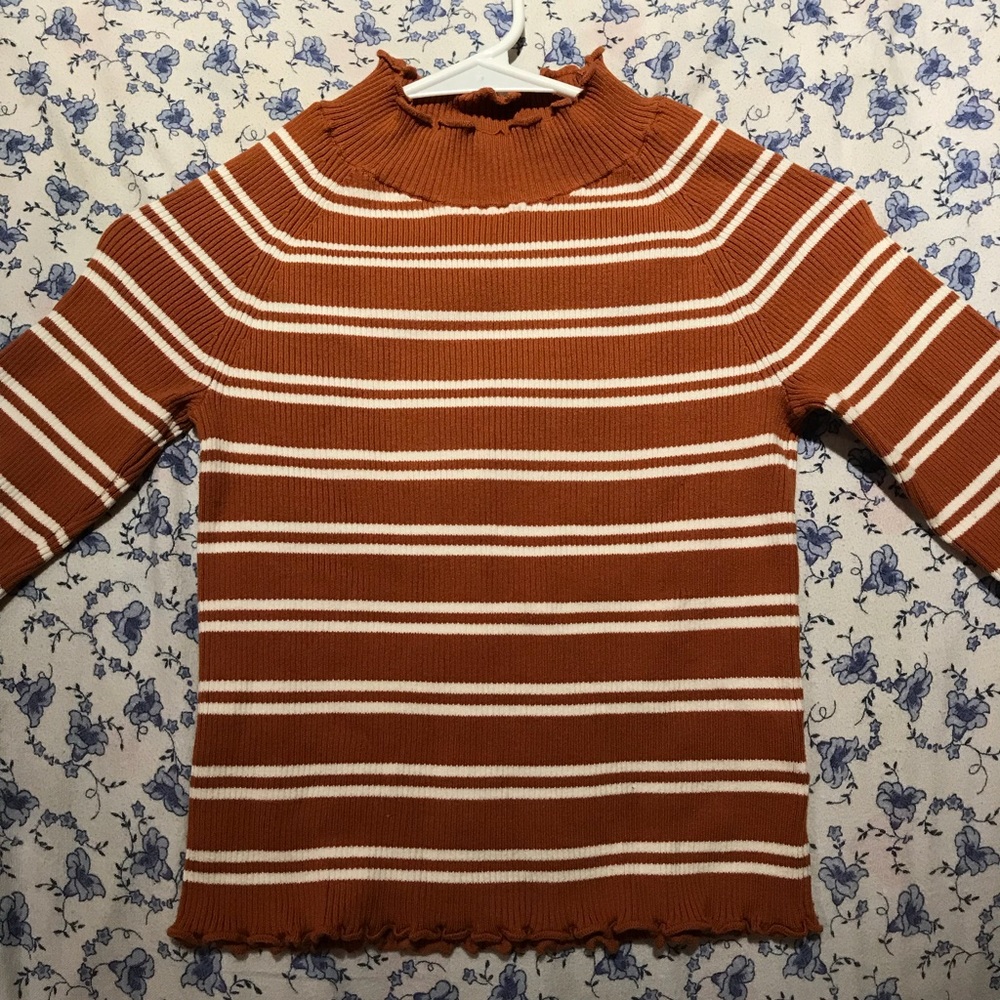pacsun kendall & kylie orange striped top